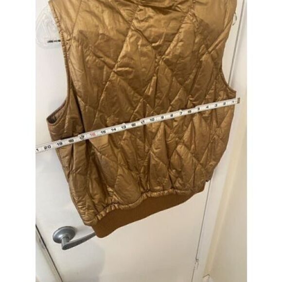 Barti Italy Bronze Quilted Vest W/ Rhinestones Size 40 US SIze M - Picture 11 of 12